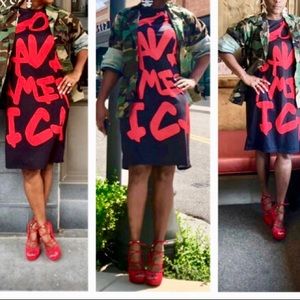 Classic T shirt dress -black